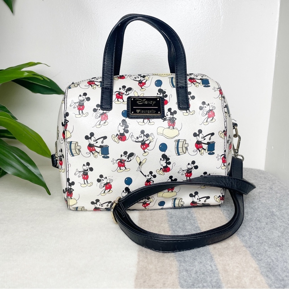 Disney X Loungefly Classic Mickey Mouse Poses Purse CrossBody Duffle Bag Vegan